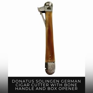 Brown Cigar Cutter with Bone Handle